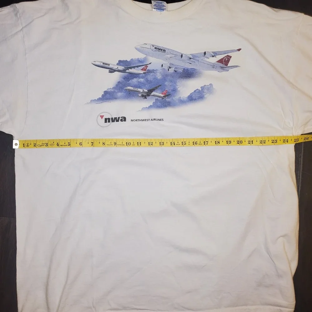Vintage Northwest Airlines Gildan Heavyweight T-Shirt Size 2XL
